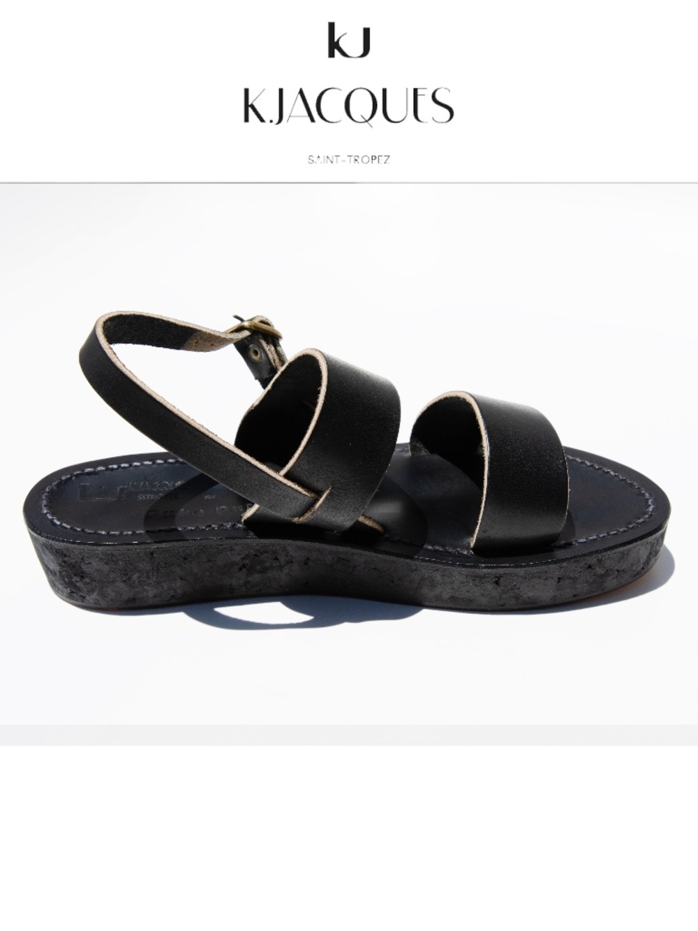 K.jacques Black Leather and Cork Platform Barigoule RARE 38 NWB